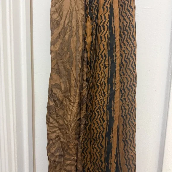Brown and Black Patterned Scarf - Picture 3 of 3